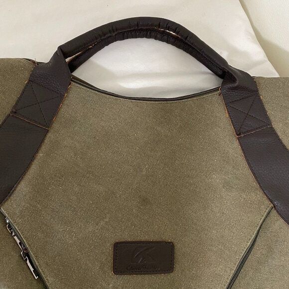 K2 Classic Fashion Canvas and Leather Womans Bag/Tote - Picture 3 of 9